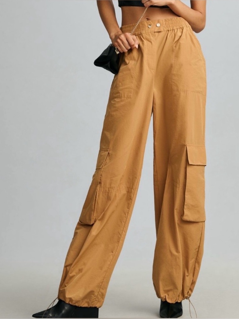 Anthropologie Pilcro Parachute Cargo Pant in Tan Khaki Women's Size Medium